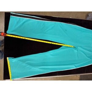 K. Jordan Women 1X Teal Blue Track Pants Black White Side Stripe Wide Leg B-17